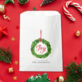 Handgeschilderde Joyful Wreath Holiday Bedankzakje
