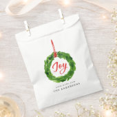 Handgeschilderde Joyful Wreath Holiday Bedankzakje (Geknipt)