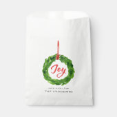 Handgeschilderde Joyful Wreath Holiday Bedankzakje (Voorkant)