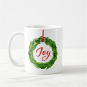 Handgeschilderde Joyful Wreath Holiday Koffiemok (Links)