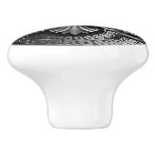 Handgeschilderde keramische knop - artistieke kast (Zijkant)