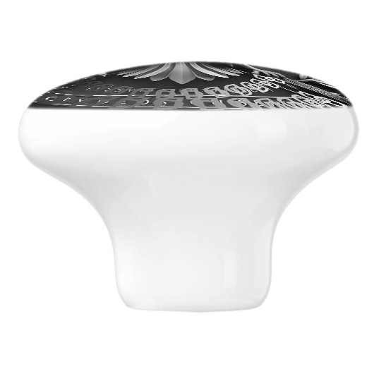 Handgeschilderde keramische knop - artistieke kast (Zijkant)