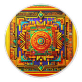 Handgeschilderde keramische knop - artistieke kast (Voorkant)