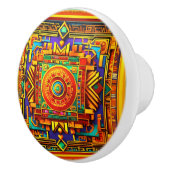 Handgeschilderde keramische knop - artistieke kast (Rechts)