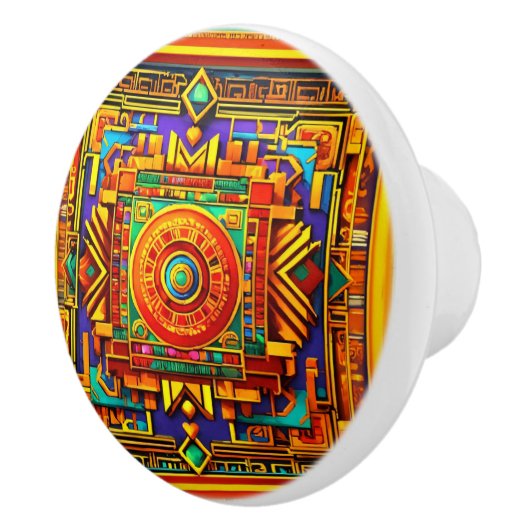 Handgeschilderde keramische knop - artistieke kast (Rechts)