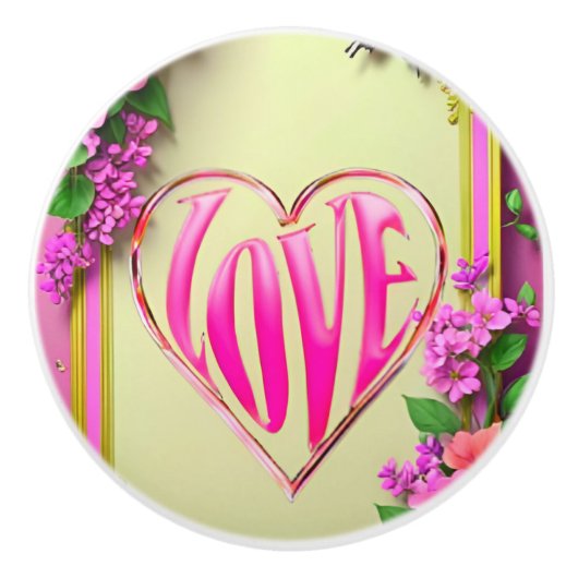 Handgeschilderde keramische knop - artistieke kast (Voorkant)