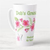 Handgeschilderde kersenbloesems Granny Needlepoint Latte Mok (Linkerhoek)