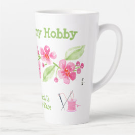 Handgeschilderde kersenbloesems Granny Needlepoint Latte Mok