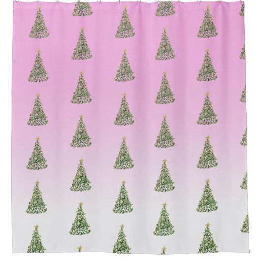 Handgeschilderde kerstbomen Abstract Douchegordijn (Voorkant)