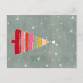 Handgeschilderde kerstboom feestdagenkaart (Voorkant)