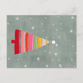 Handgeschilderde kerstboom feestdagenkaart