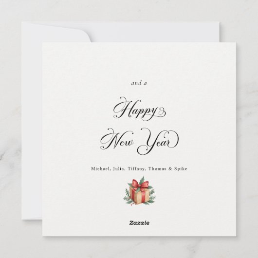 Handgeschilderde kerstklokken & groen Kerstmis Feestdagenkaart (Achterkant)