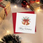 Handgeschilderde kerstklokken & groen Kerstmis Feestdagenkaart