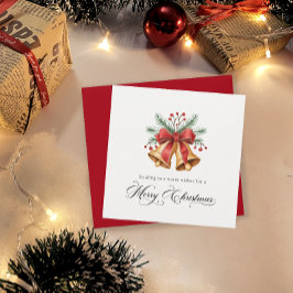 Handgeschilderde kerstklokken & groen Kerstmis Feestdagenkaart