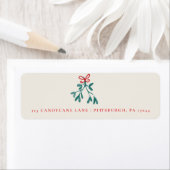 Handgeschilderde kerstmaretak retouradres etiket (Insitu)