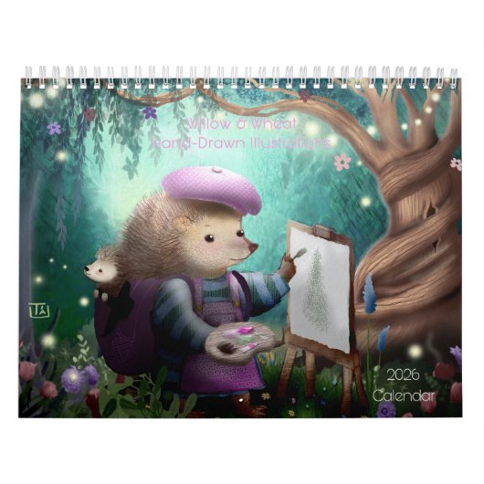 Handgeschilderde kinderboekillustratie 2026 kalender (Hoes)