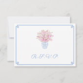 Handgeschilderde klassieke gember pot bruiloft maa RSVP kaartje (Voorkant)