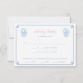 Handgeschilderde klassieke gember pot bruiloft maa RSVP kaartje (Achterkant)