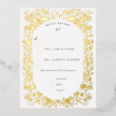 Handgeschilderde kleine bloemetjes Bloemen Lijst R Folie Feestdagen Briefkaart (Voorkant)