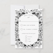 Handgeschilderde kleine bloemetjes Bloemen Lijst RSVP Kaartje (Voorkant)