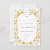 Handgeschilderde kleine bloemetjes Bloemen Lijst RSVP Kaartje (Voorkant)