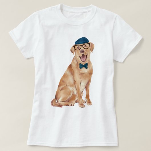 Handgeschilderde Labrador Dog T-shirt (Design voorkant)