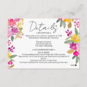 Handgeschilderde lente bloemenbruiloft details informatiekaartje (Voorkant)