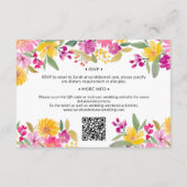 Handgeschilderde lente bloemenbruiloft details informatiekaartje (Achterkant)