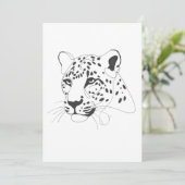 Handgeschilderde Leopard Minimalist Line Art Kaart (Staand voorkant)