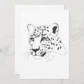 Handgeschilderde Leopard Minimalist Line Art Kaart (Voorkant / Achterkant)