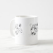 Handgeschilderde Leopard Minimalist Line Art Koffiemok (Voorkant links)