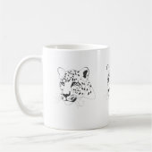 Handgeschilderde Leopard Minimalist Line Art Koffiemok (Links)