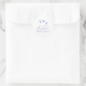 Handgeschilderde Libellen Paars Bruidsdouche Ronde Sticker (Tas)