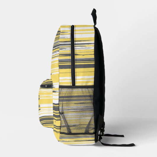 Handgeschilderde lijnen - geel bedrukte rugzak (Rechts)