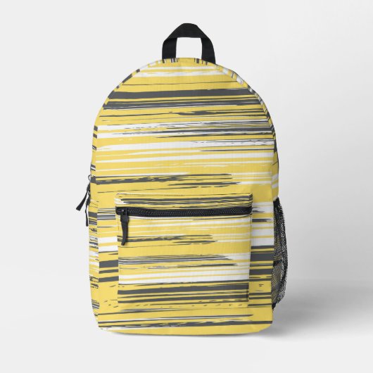 Handgeschilderde lijnen - geel bedrukte rugzak (Voorkant)