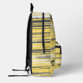 Handgeschilderde lijnen - geel bedrukte rugzak (Links)