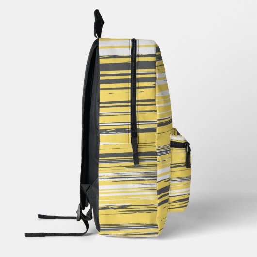 Handgeschilderde lijnen - geel bedrukte rugzak (Links)