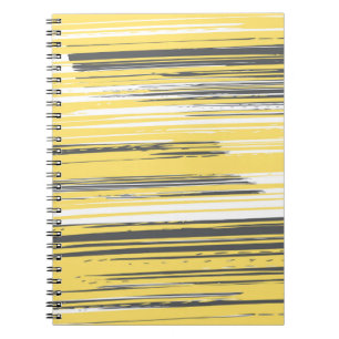 Handgeschilderde lijnen - geel notitieboek