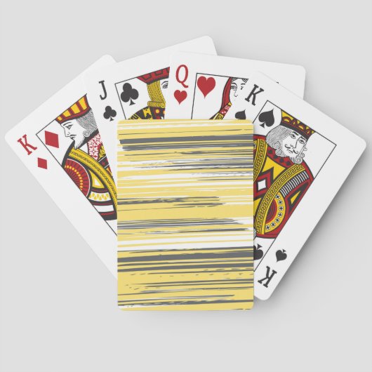 Handgeschilderde lijnen - geel pokerkaarten (Achterkant)