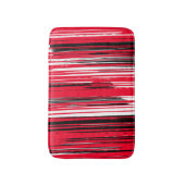 Handgeschilderde lijnen - rood badmat (Voorkant Verticaal)