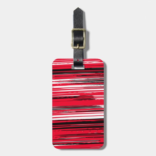 Handgeschilderde lijnen - rood bagagelabel (Voorkant verticaal)