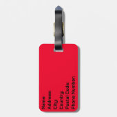 Handgeschilderde lijnen - rood bagagelabel (Achterkant verticaal)