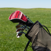 Handgeschilderde lijnen - rood golfheadcover (Insitu)