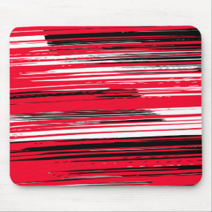 Handgeschilderde lijnen - rood muismat