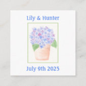 Handgeschilderde losse aquarel Hydrangea bloem Informatiekaartje (Achterkant)