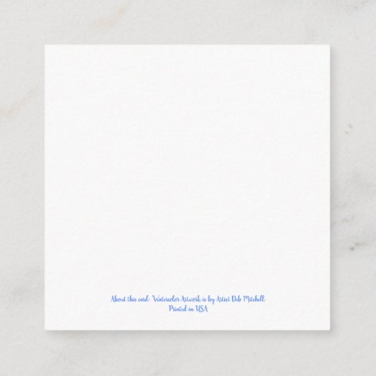 Handgeschilderde Losse Waterverf Hortensia Bloemen Informatiekaartje (Achterkant)