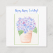 Handgeschilderde Losse Waterverf Hortensia Bloemen Informatiekaartje (Voorkant)