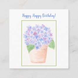 Handgeschilderde Losse Waterverf Hortensia Bloemen Informatiekaartje