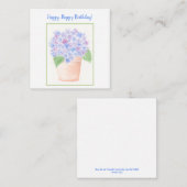 Handgeschilderde Losse Waterverf Hortensia Bloemen Informatiekaartje (Voorkant / Achterkant)