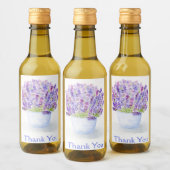 Handgeschilderde Losse Waterverf Lavendel BEDANKT Wijn Etiket (Flessen)
